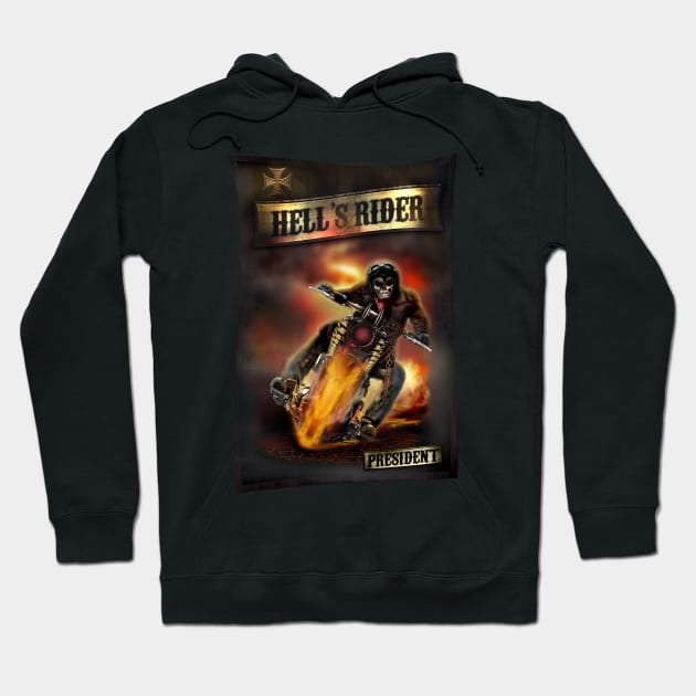 Hell's Motorcycle Rider Hoodie by hardtbonez